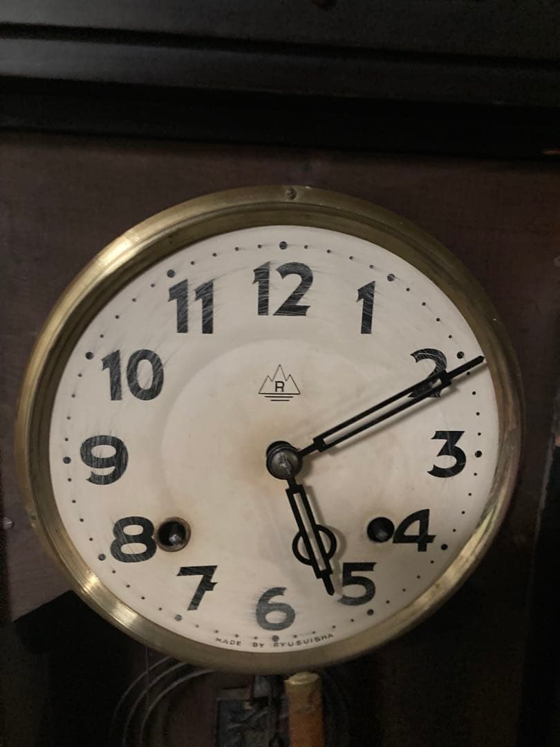 希少 龍水社アンティーク柱時計 8日巻ボンボン時計 稼働中