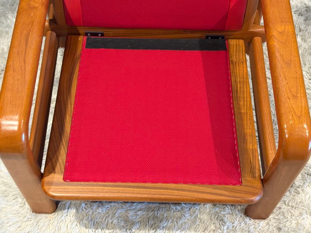 Ｌオルセン&サン L. olsen & son チーク無垢材　レッドレザー　IN