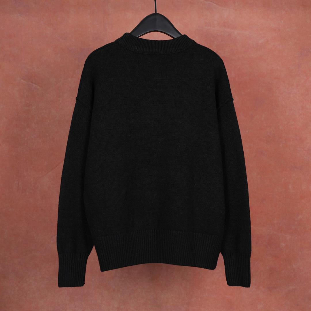 【タグ付き】AMI PARIS ハート刺繍 セーター 男女兼用 秋冬ニット