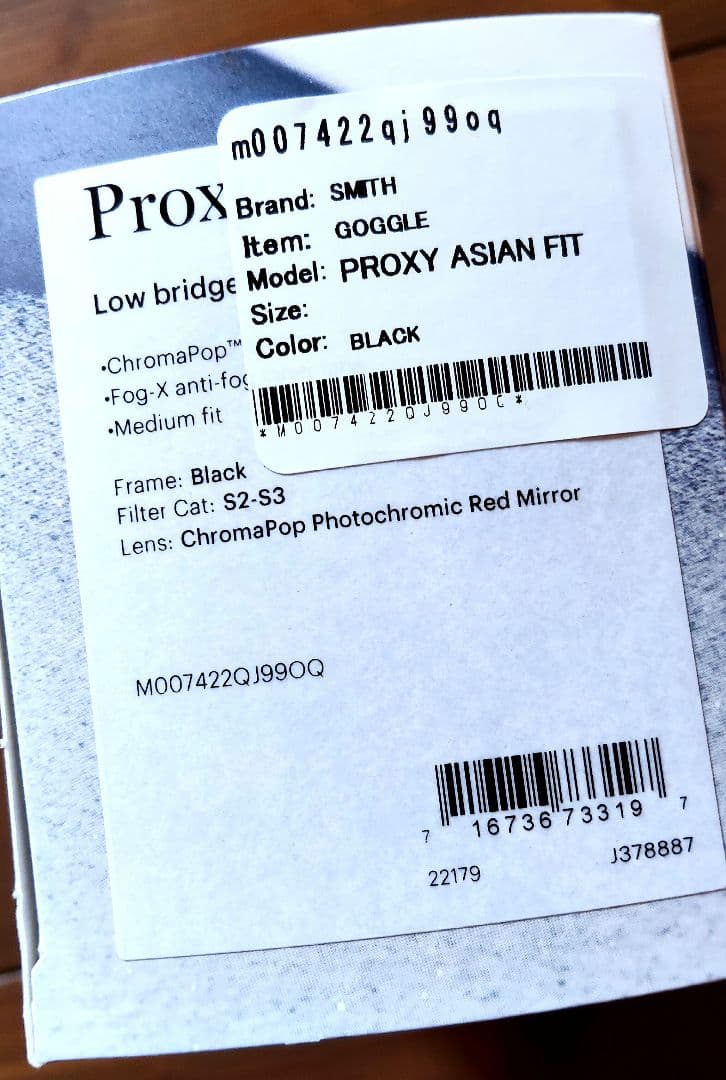 スミスSMITHプロキシーPROXYゴーグル調光レンズ(アジアンフィット)