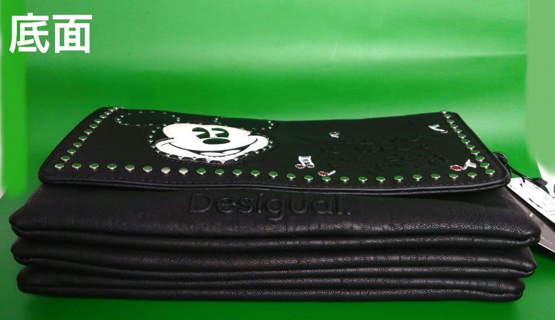 ♦Desigual♦　ミッキーデザイン・レザー調ミドルクロスボディバック　ＢＫ