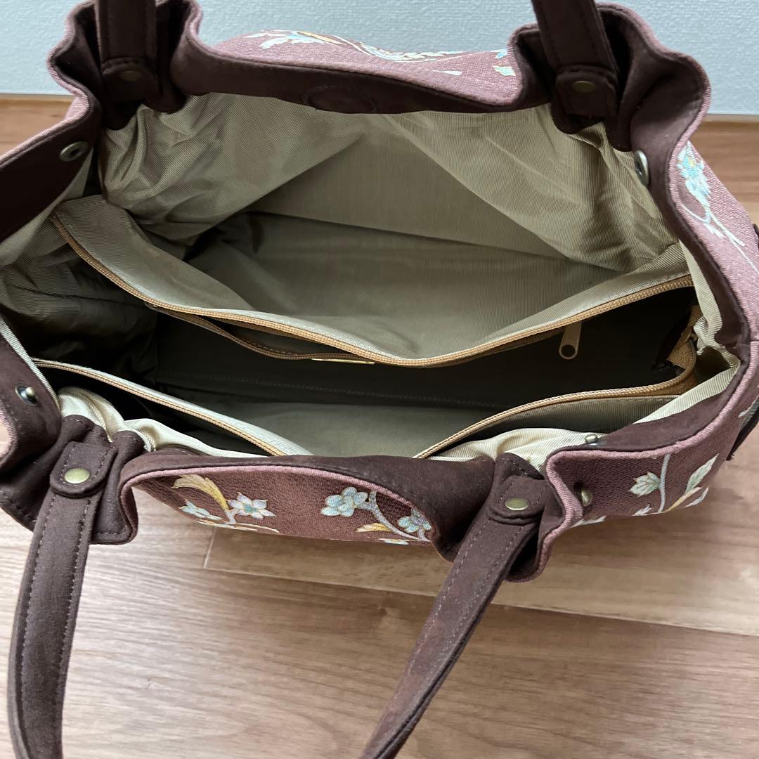 【新品】OKAJIMA 刺繍入り和装用バッグ 中型