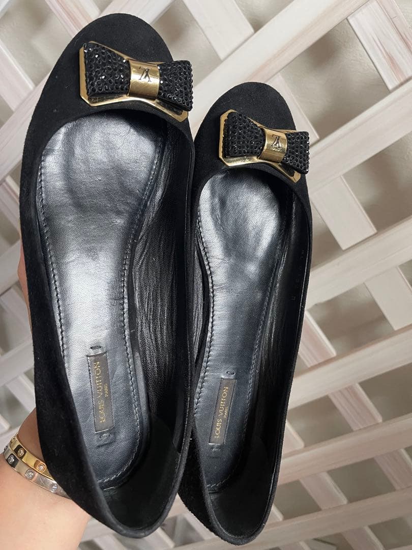⭐︎25㎝くらい⭐︎39サイズ　⭐︎ ルイビィトン　⭐︎キラッキラリボンフラットシューズ