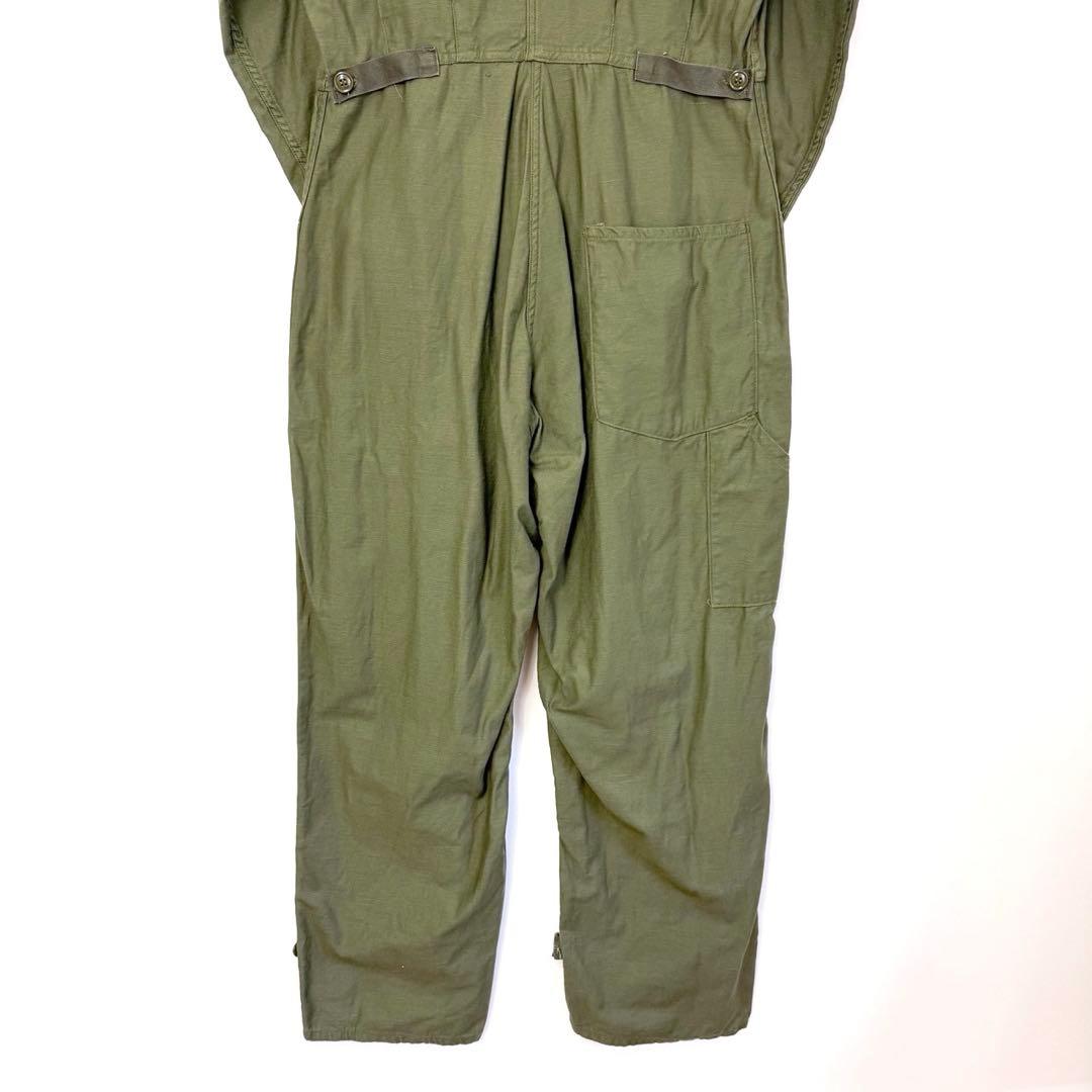 80s 米軍 コットンサテン ジャンプスーツ カバーオール つなぎ S38