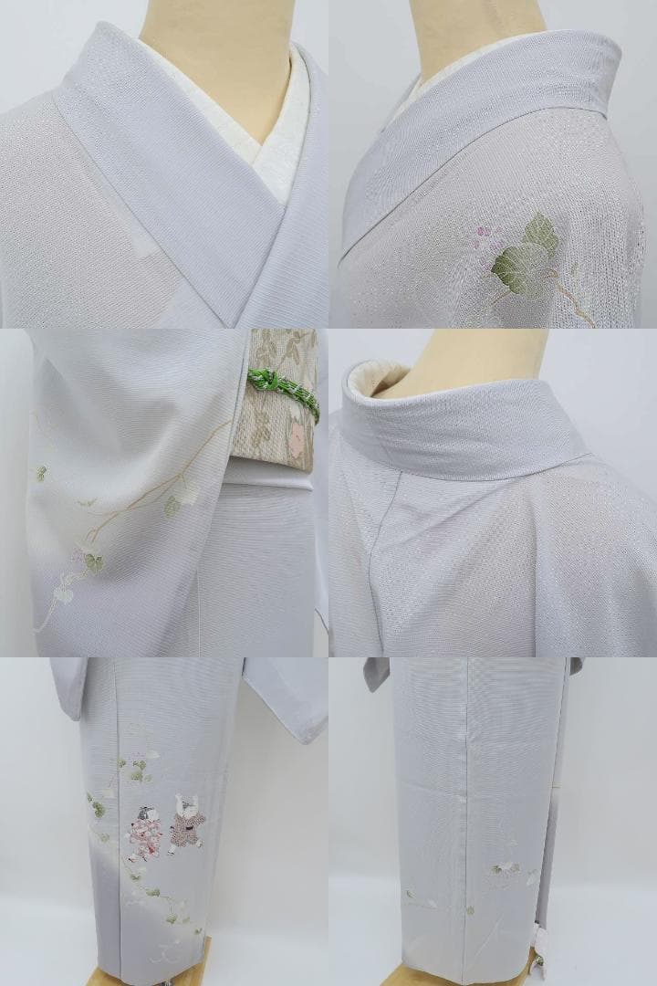 夏着物 正絹 絽“お顔にこやか、ルンルンの童子とあなた♪”訪問着 N-33