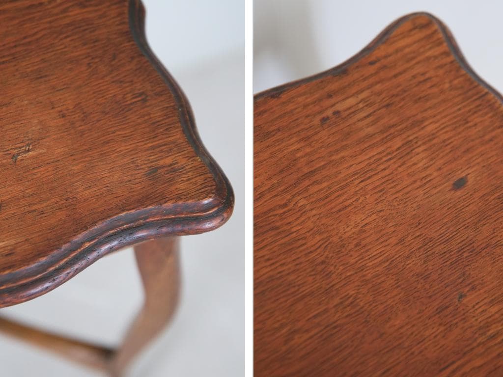 英国アンティーク木製サイドテーブル/オケージョナル机/飾り棚/花台(89-134