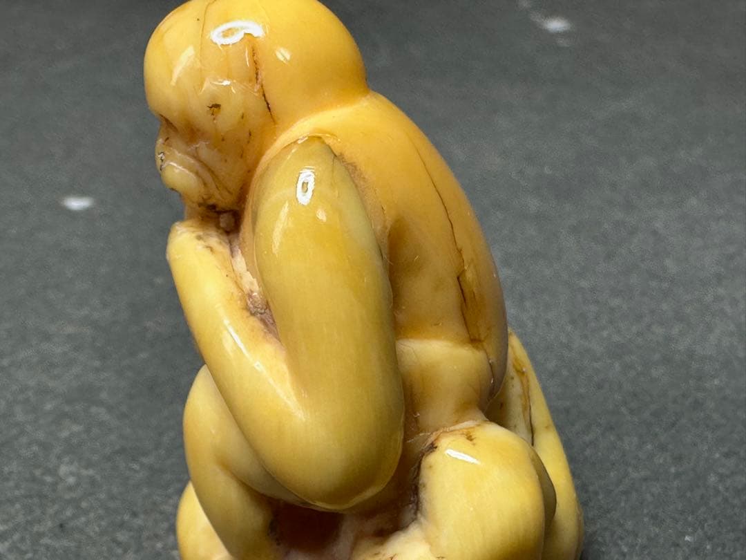 極上　根付　印鑑　天然素材　アンティーク　和彫　置物　骨董　飾り物　古美術品