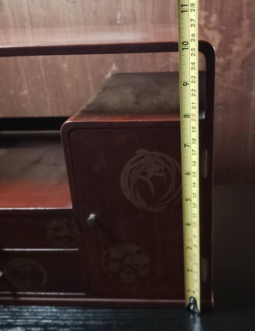 朱塗り 蒔絵 小箪笥 小引き出し 茶箪笥 金彩 和風 飾り棚