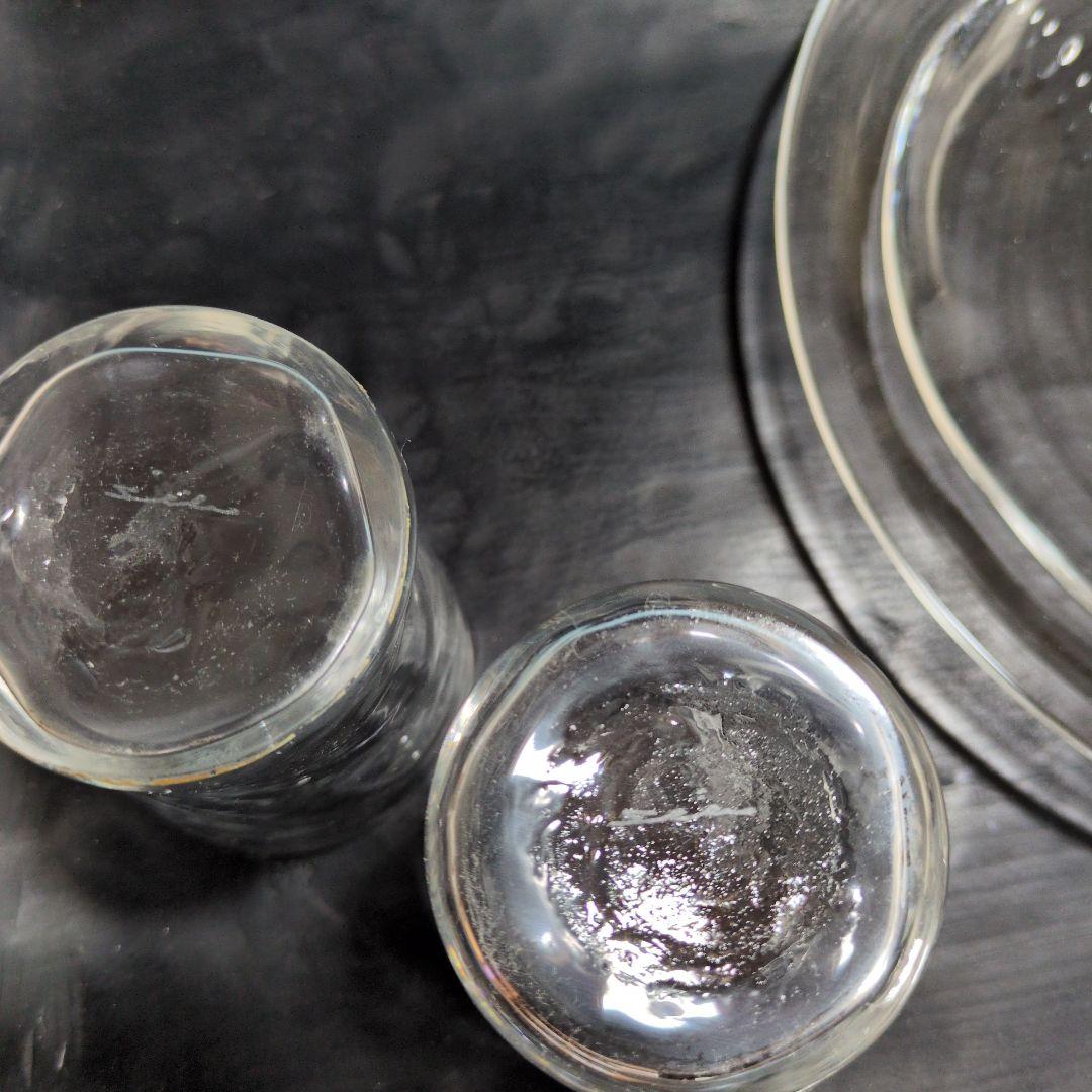 荒川尚也(晴耕社)さんのガラス大皿とグラス2点