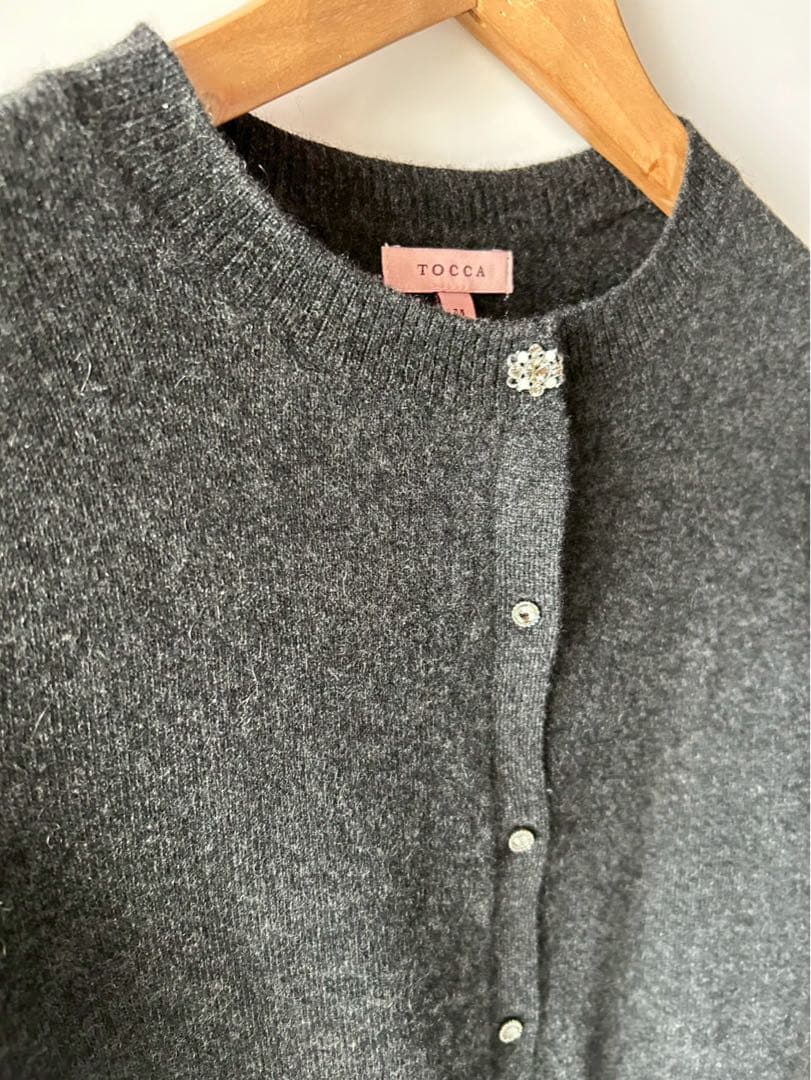 ★値下げ　TOCCA　カシミヤカーディガン　M タグ付き新品　⑨ グレー