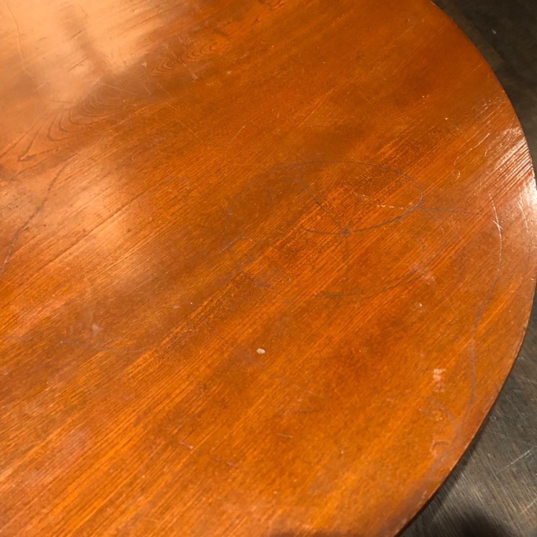 昭和レトロ　アンティーク　ちゃぶ台　折りたたみ式　木製　机　ローテーブル　丸