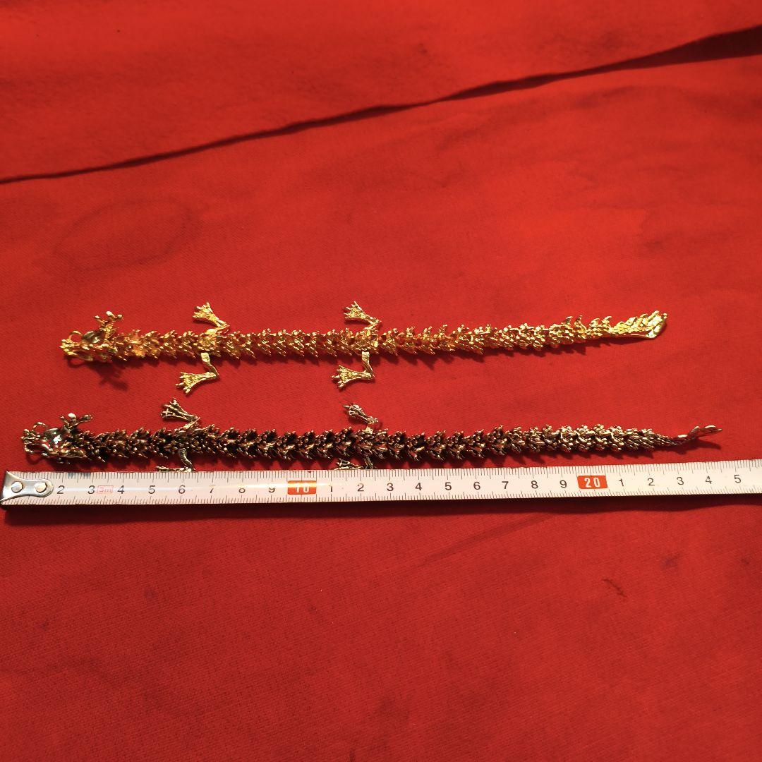 金と銀の龍　セット　自在　開運　置物