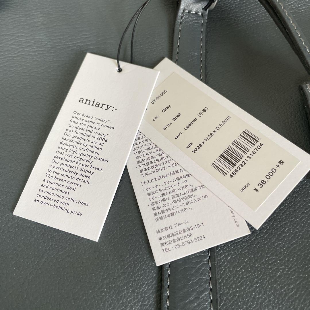 アニアリ　aniary シンプルブリーフケース　07-01005 新品　グレー