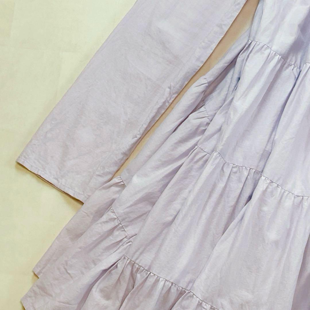 美品 マーレット ソリマン ラベンダー ティアードフリル ワンピース