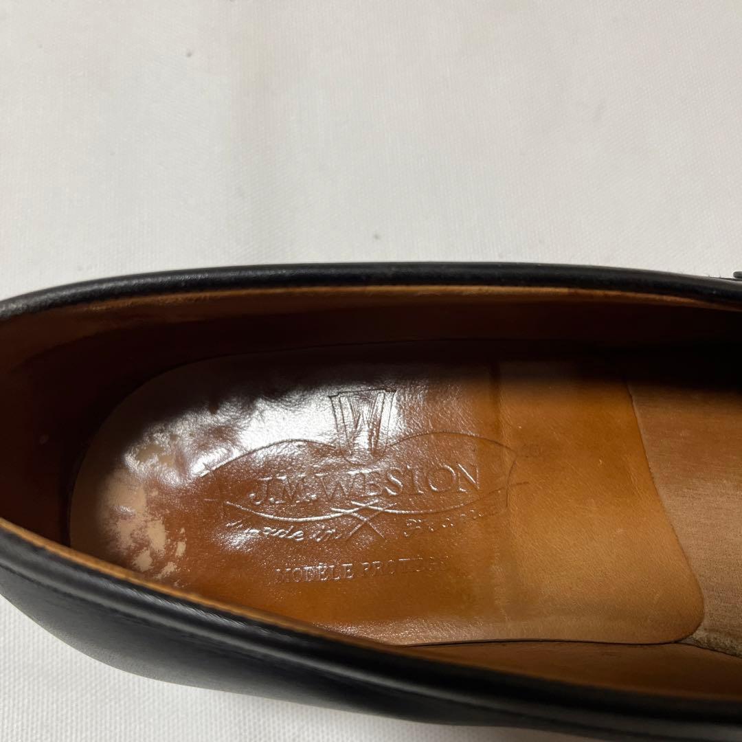 【J.M. WESTON】レザー ローファー（シューツリー付き）　レディース　黒