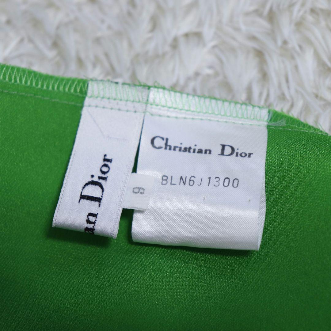 美品　クリスチャンディオール　ドレス　サテン　ブラウス　CDロゴ　金ボタン