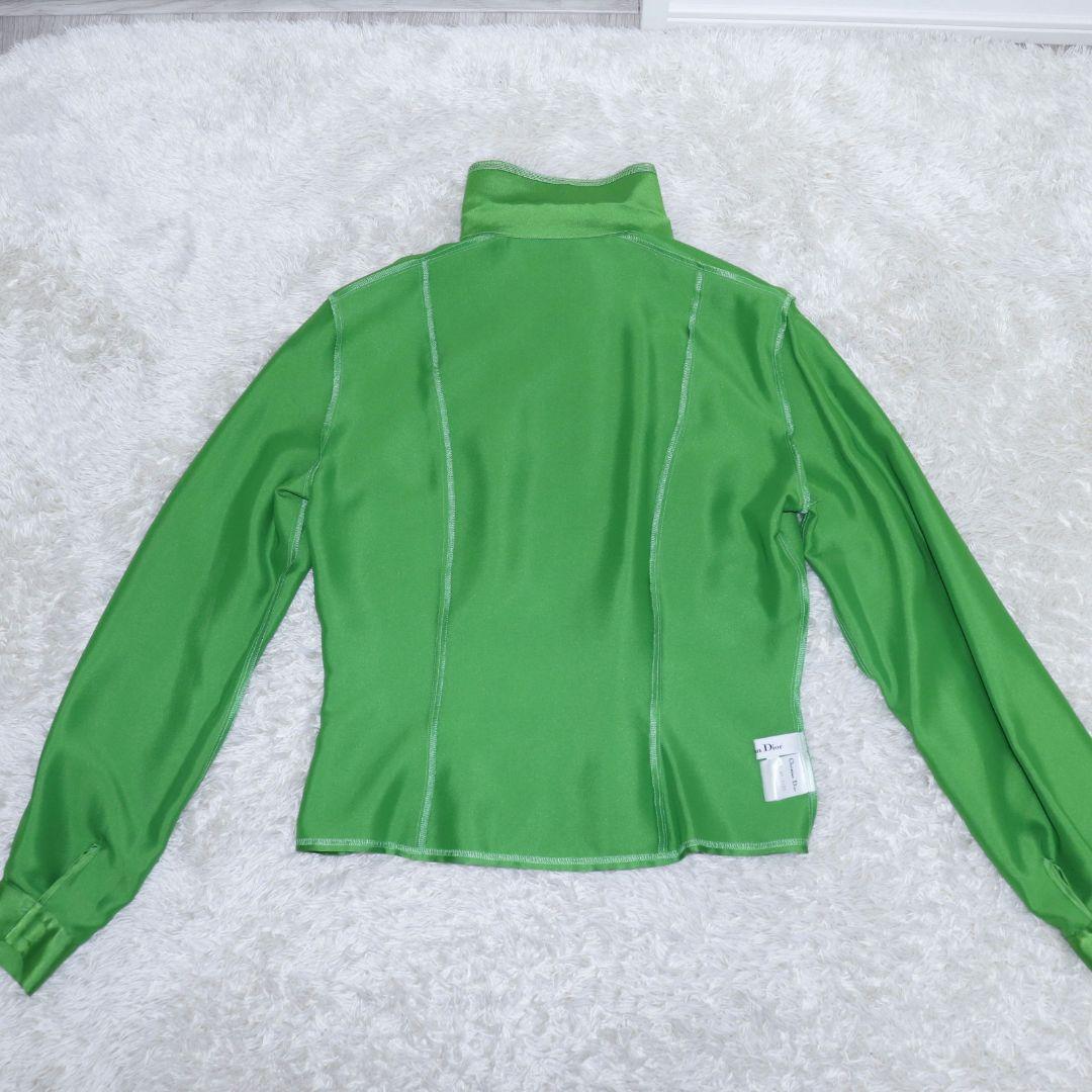 美品　クリスチャンディオール　ドレス　サテン　ブラウス　CDロゴ　金ボタン