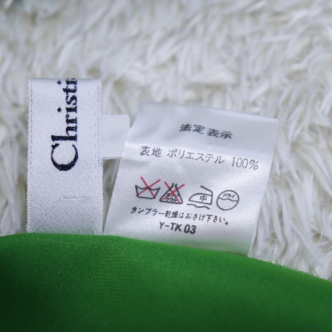 美品　クリスチャンディオール　ドレス　サテン　ブラウス　CDロゴ　金ボタン