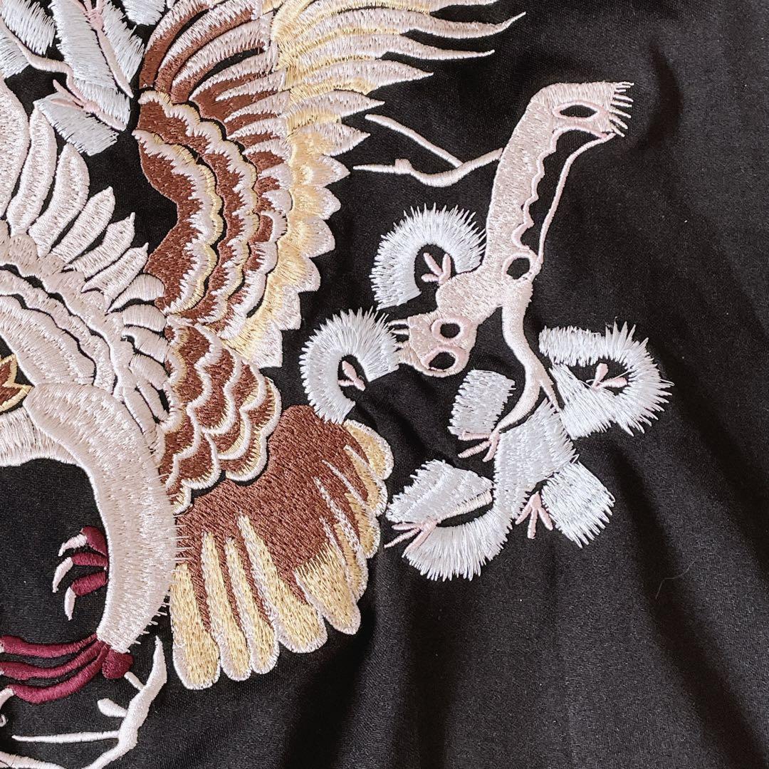 美品⭐東洋エンタープライズ トラックジャケット スカジャン　 刺繍 鷹 黒 M