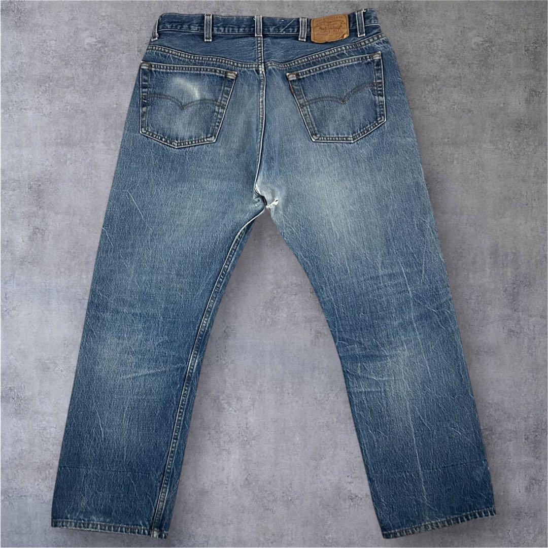 80s USA製 Levi’s 501 脇割 W40 要リペア ナイロンフット