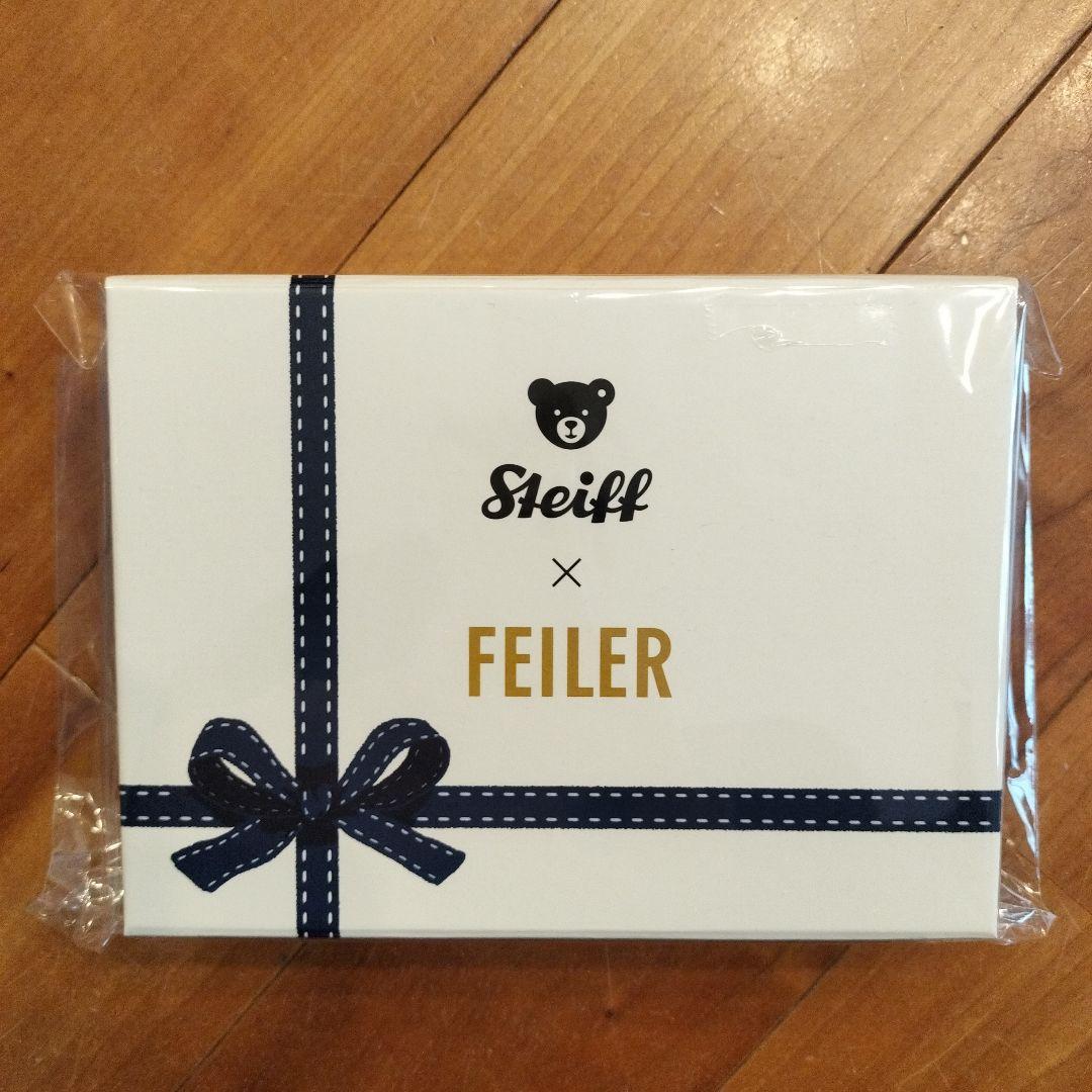 Steiff x FEILER クマのぬいぐるみとハンカチセット