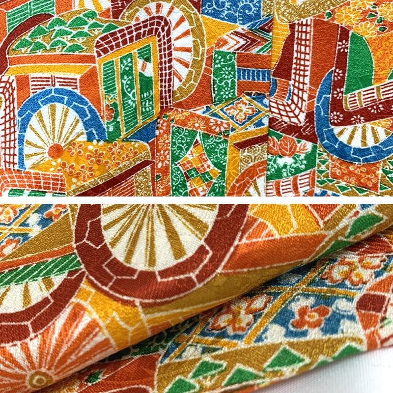 506ag78■七五三 付添い 五歳 七歳 アンサンブル 着物&羽織&帯 朱■