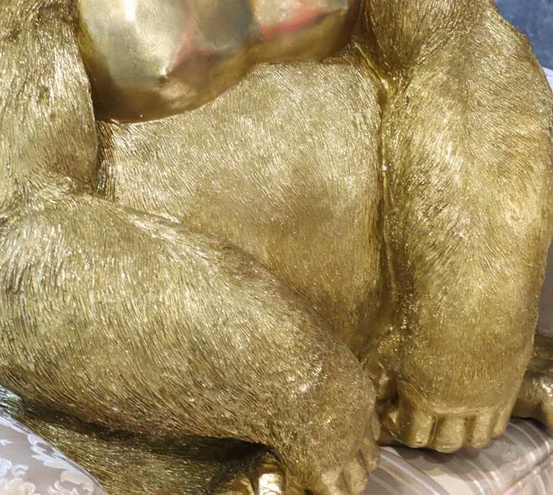 ゴリラ 91cm ゴールド オブジェ 置物 コング リアル 特大