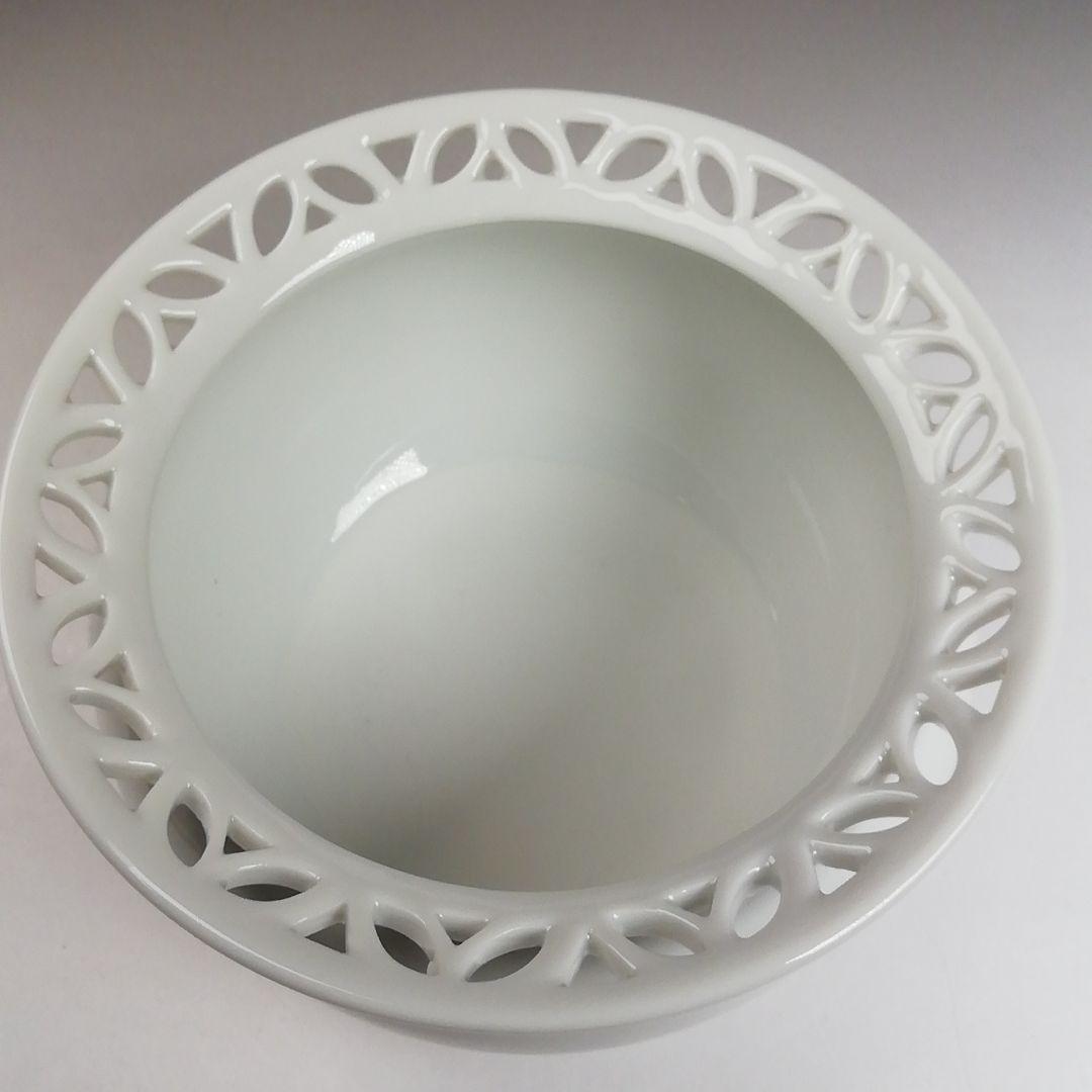 Ｗ２１６　皆具　『白磁　七宝透』『加藤藤城 造』　共箱　茶道具