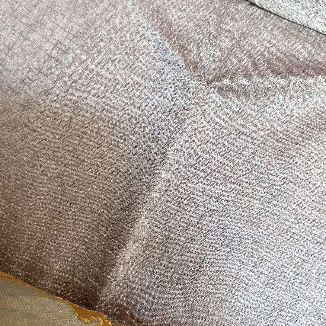 訪問着　フルセット　椿と萩　古書　手刺繍　金彩加工　綸子　ガード加工　L4