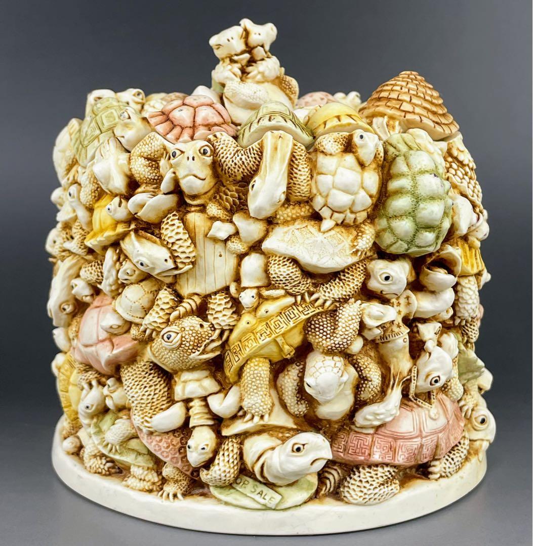 【希少】ハーモニーキングダム 亀 小物入れ カメ かめ 彫刻 置物 ボックス