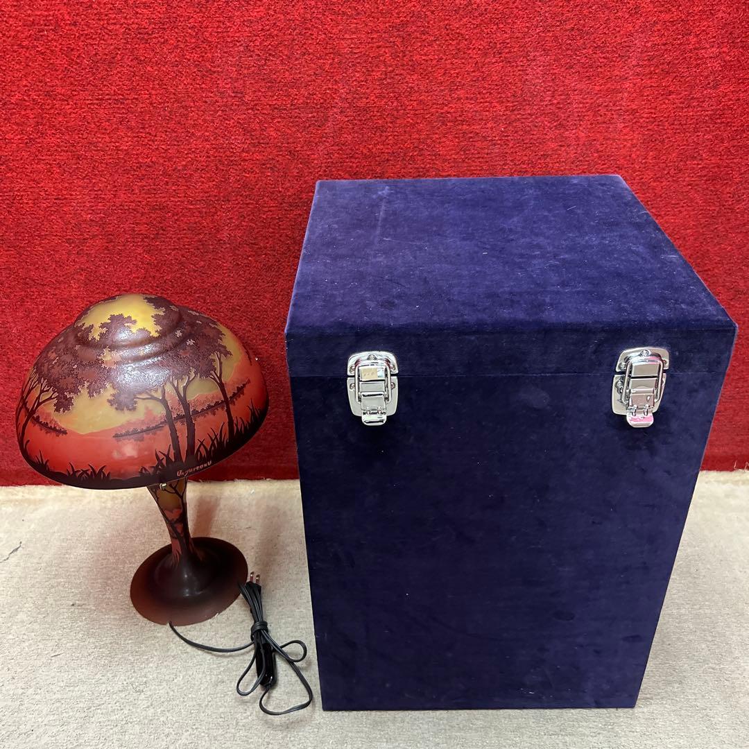 Ungureanu 湖水風景文　酸化腐食彫　大ランプ　高さ46㎝化粧共箱トヒルサ