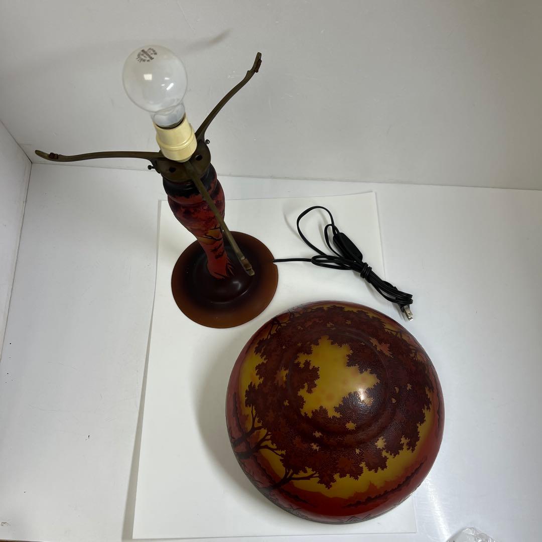 Ungureanu 湖水風景文　酸化腐食彫　大ランプ　高さ46㎝化粧共箱トヒルサ