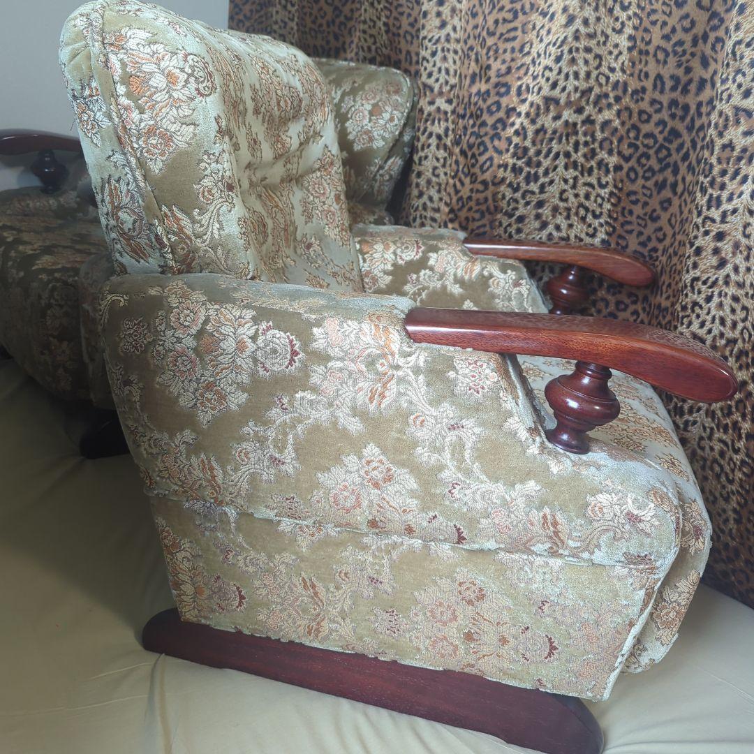 【☆美品☆】【高級シングルソファー】金華山織【※２脚ある内の１脚】②番