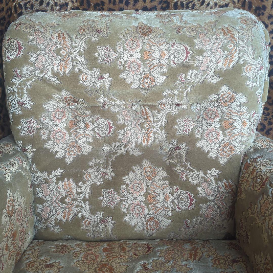 【☆美品☆】【高級シングルソファー】金華山織【※２脚ある内の１脚】②番