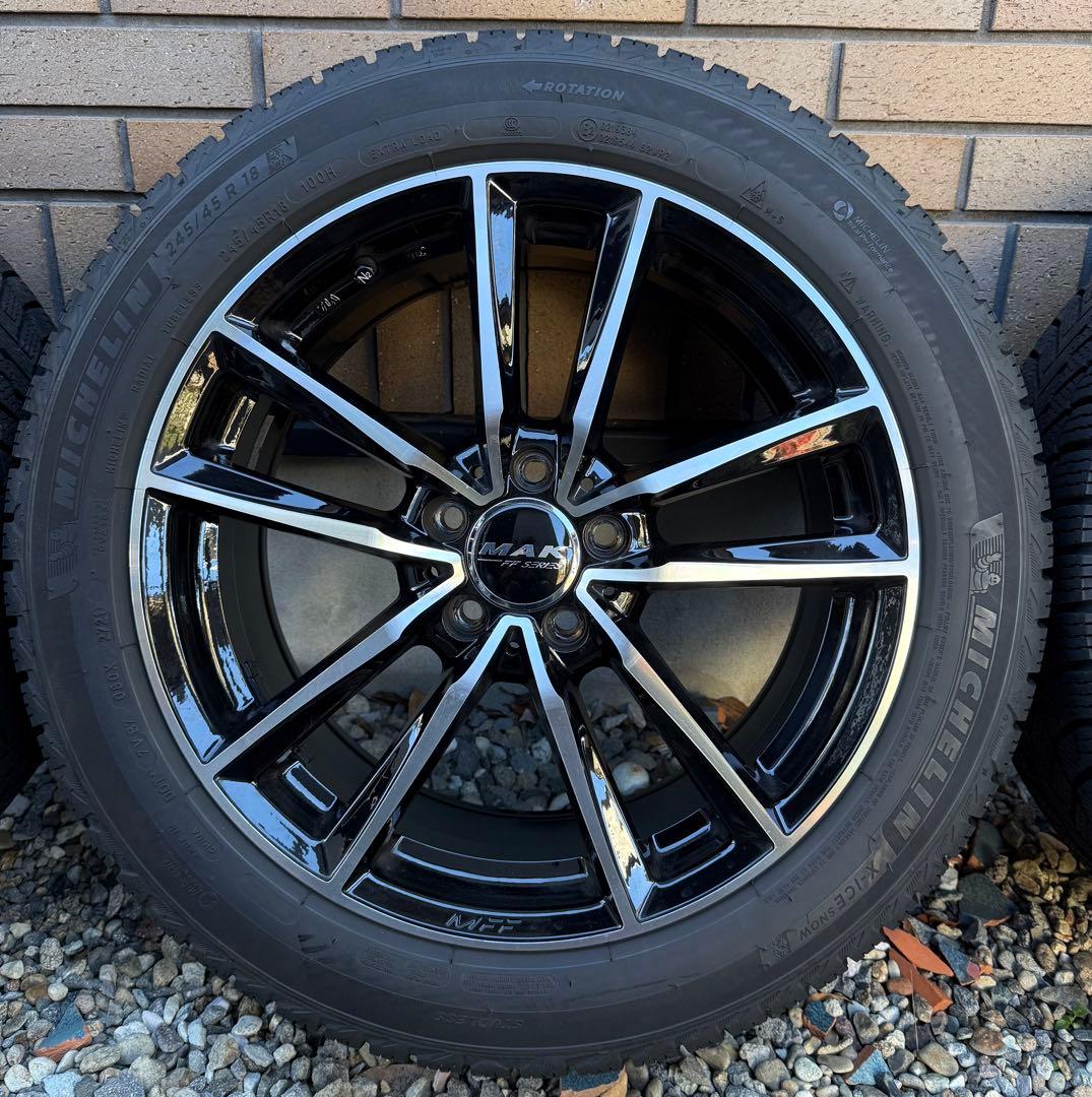 ②メルセデスE300用245/45 R18 ミシュランスタッドレスMAKホイール