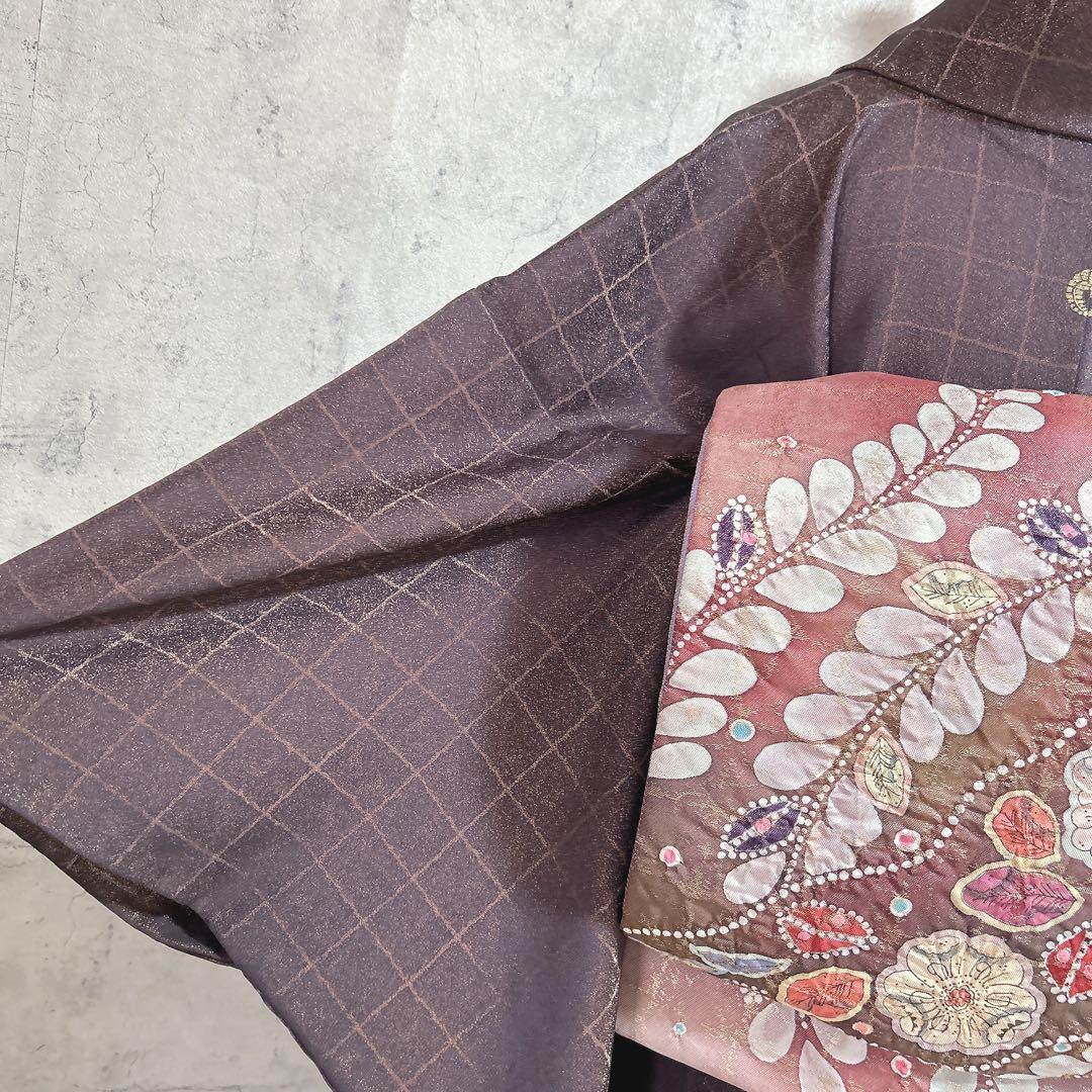 訪問着フルセット　辻ヶ花　着物　正絹　銀通し　豪華　華やか　紫　しぼり