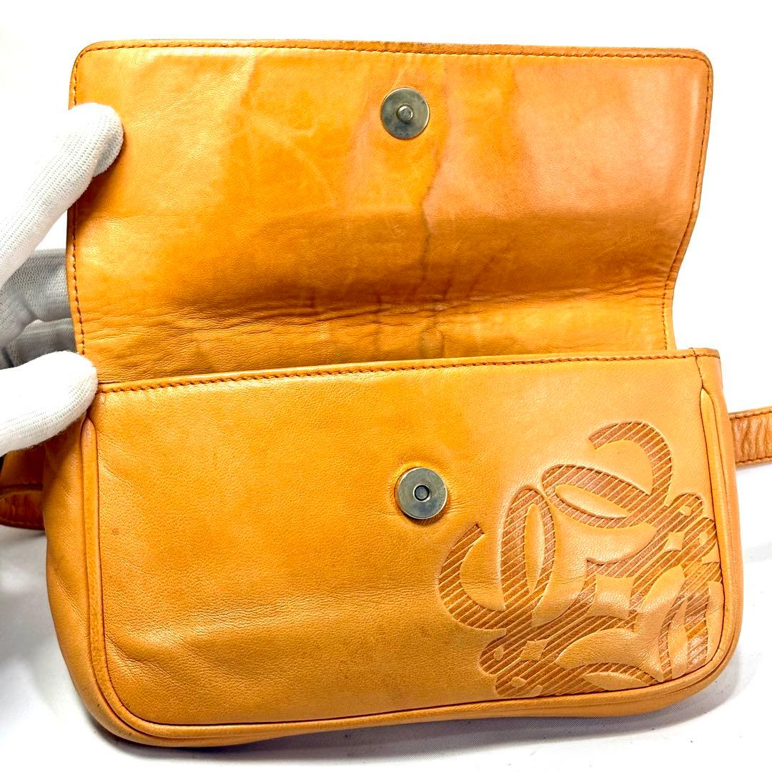 【希少】LOEWE ロエベ アナグラム レザー ウエストポーチ ボディバッグ