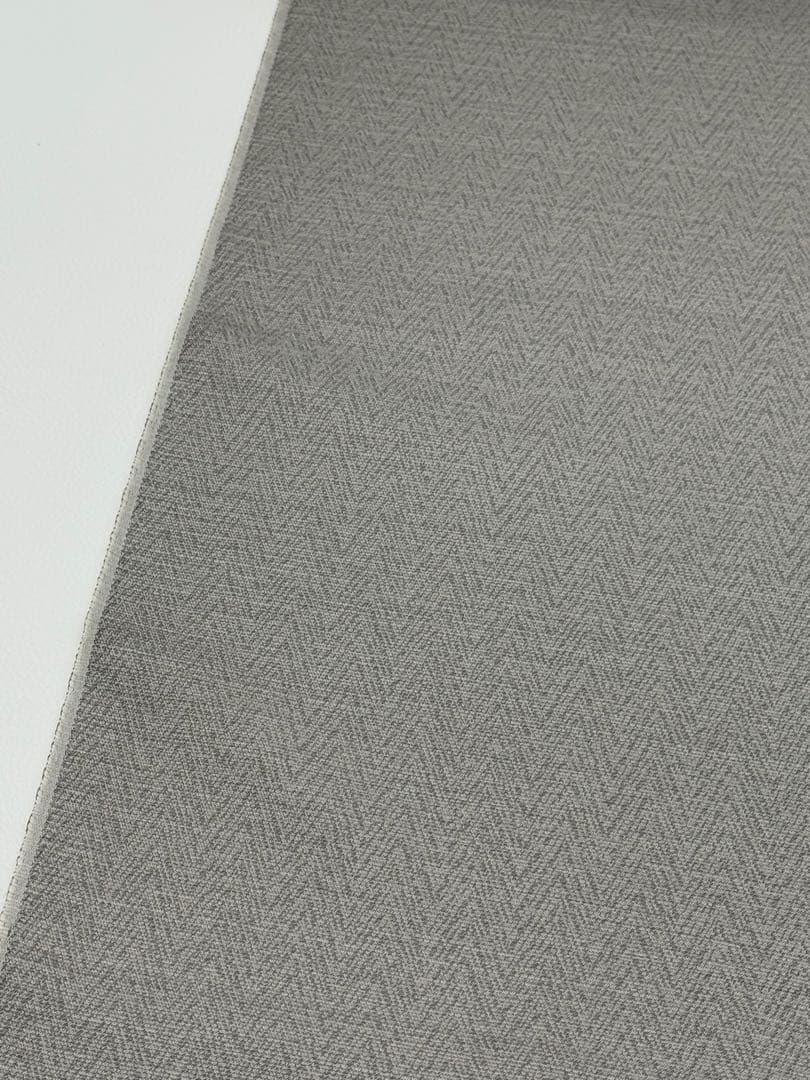 新品未使用　お召 西陣織 正絹 反物　先染め　広幅　グレー　御召機の匠　幾何学柄