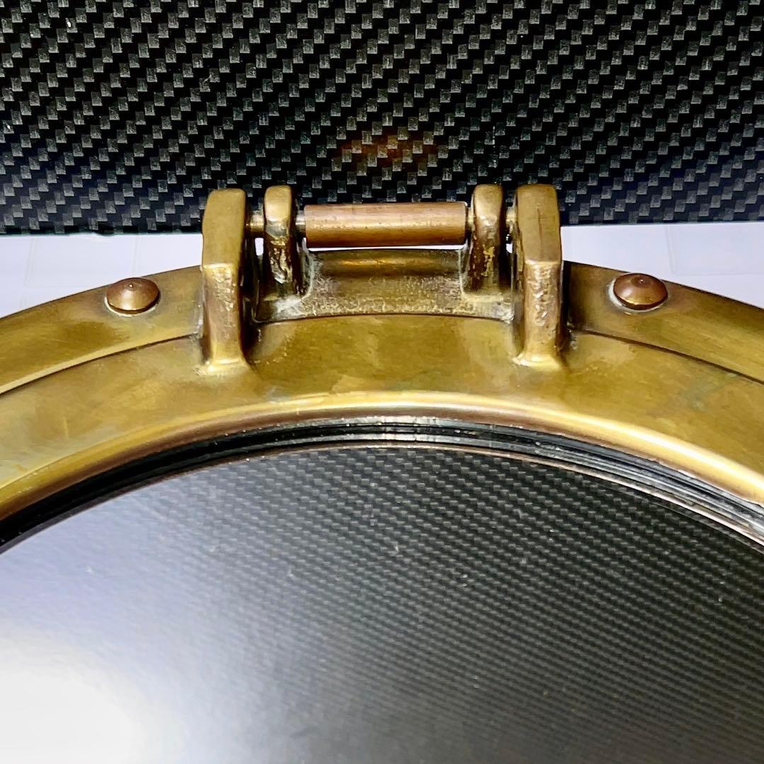 アンティーク風 船舶 真鍮（ブラス）丸窓舷窓ミラー