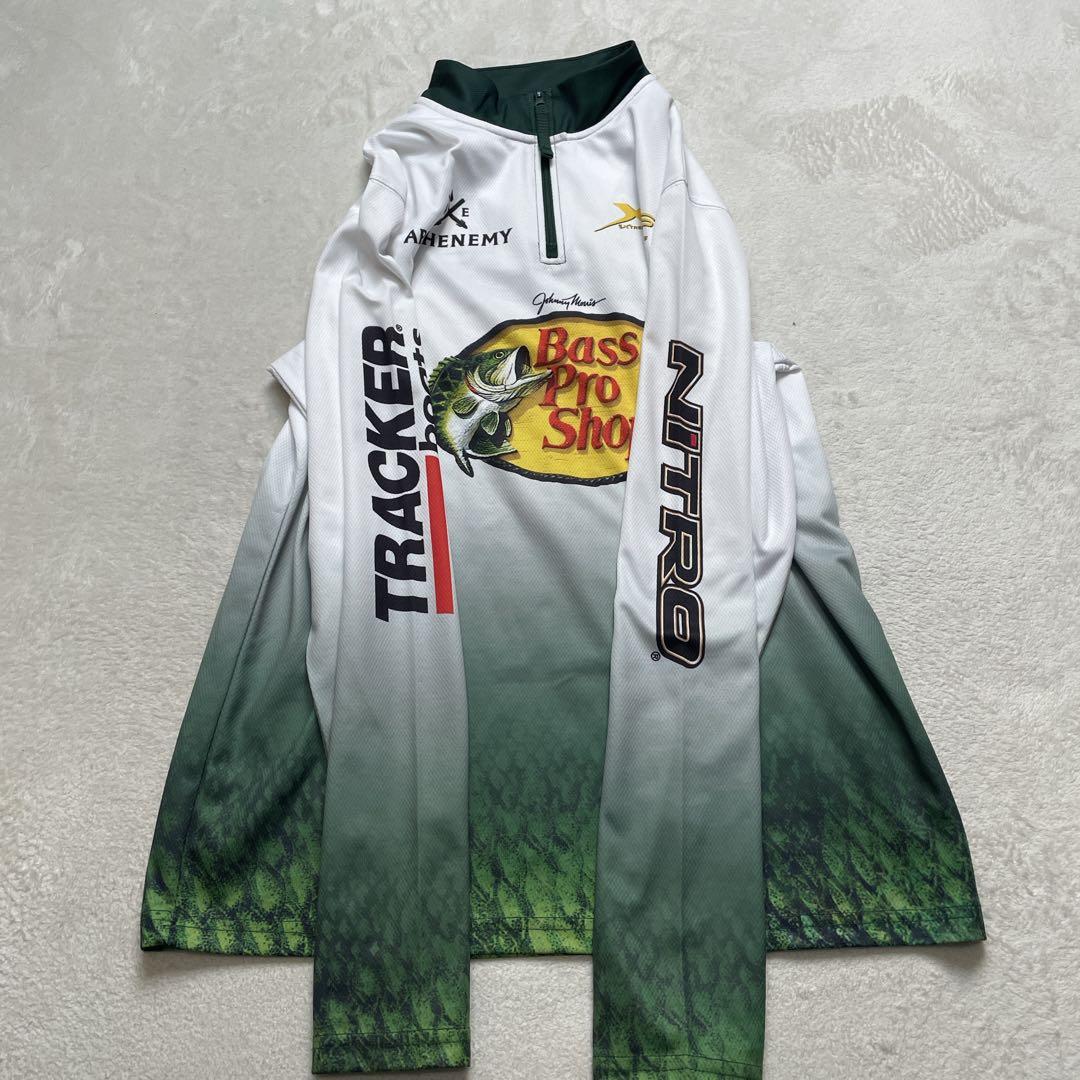 希少　バスプロショップス　フィッシングシャツ　釣り　長袖　ジップ　L〜XL