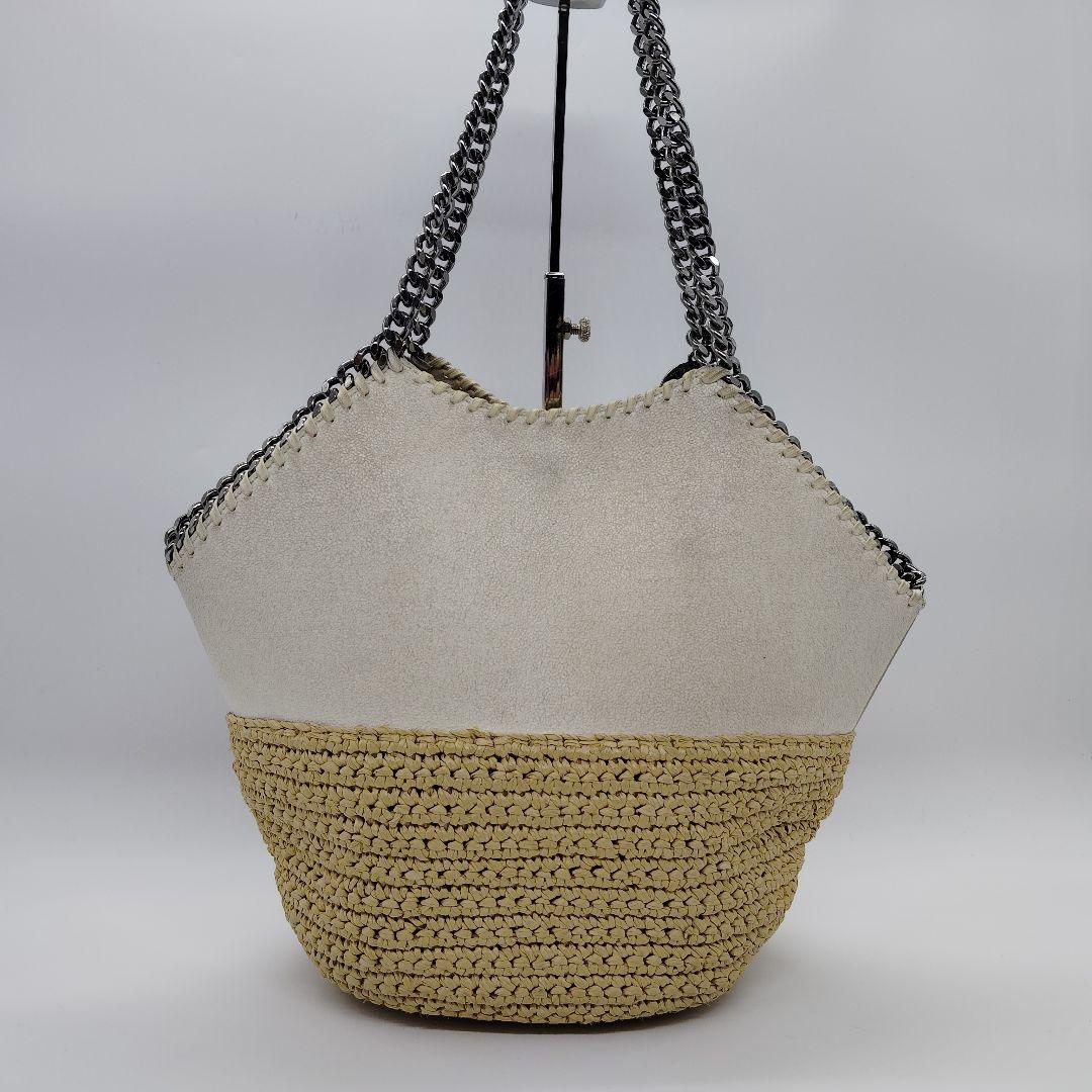 極美品 ステラマッカートニー ラフィア ハンドバッグ バケツ かご