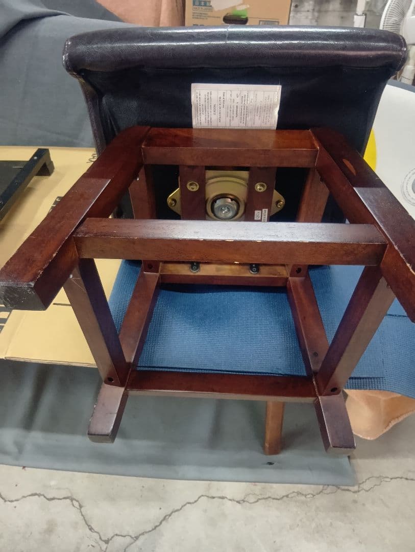 ヴィンテージ MORISHIGE PUレザー アンティーク回転チェア①