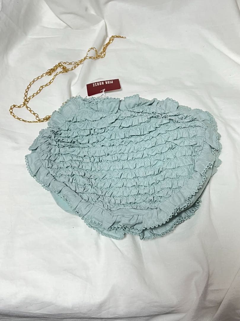 匿名配送/新品未使用 ピンクハウス ピコフリルハートポシェット 水色