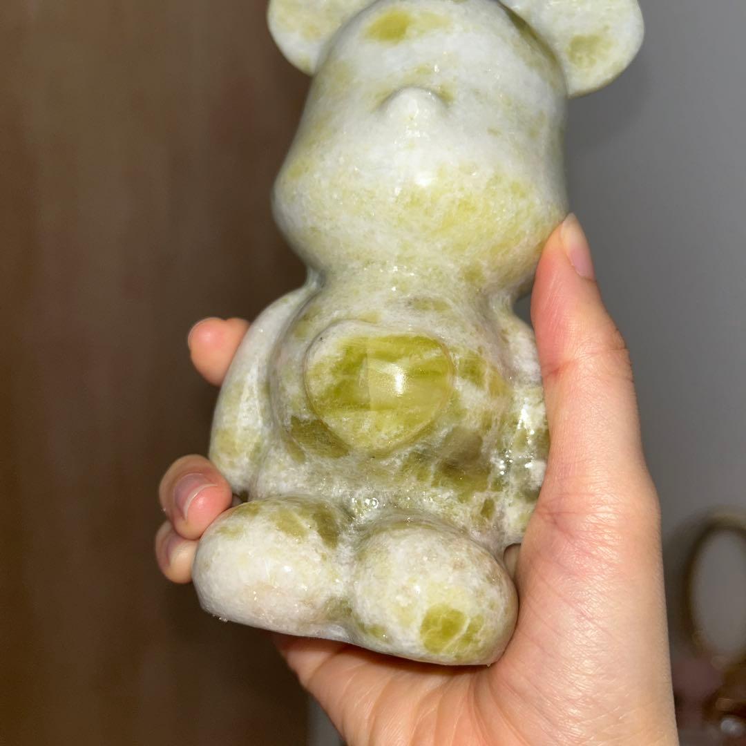 グリーンジェイド クマちゃん bigサイズ 930g 天然石 置物