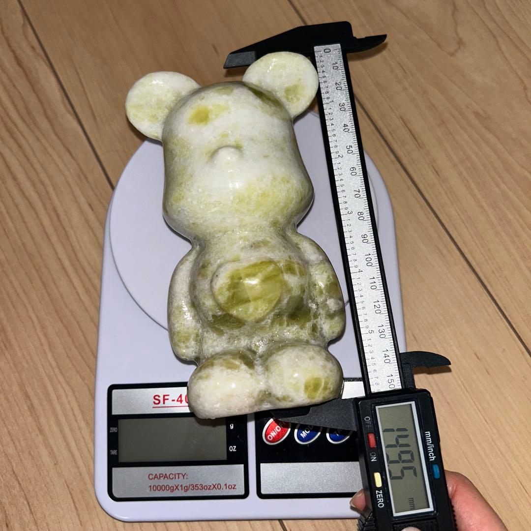 グリーンジェイド クマちゃん bigサイズ 930g 天然石 置物