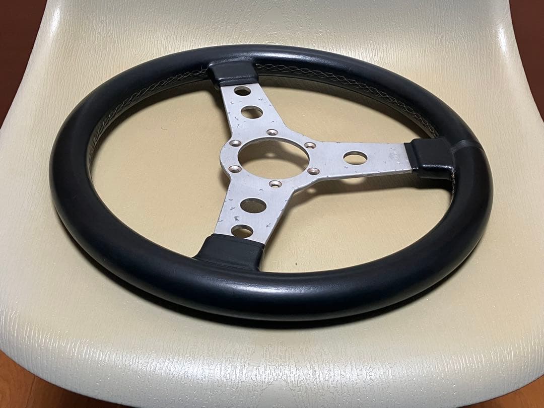 【当時物・美品】PERSONAL ステアリング フラットタイプ シルバー 35φ