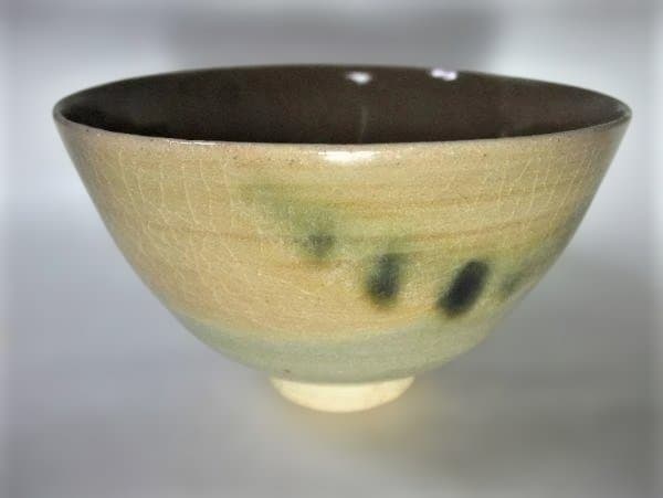 虫明焼・(むしあけやき) 「黒井慶雲」作 茶道具 抹茶茶碗 共箱