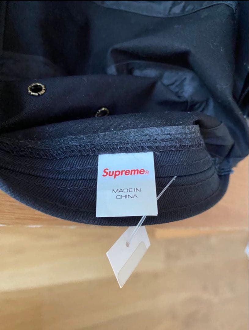 Supreme 黒 キャップ タグ付き