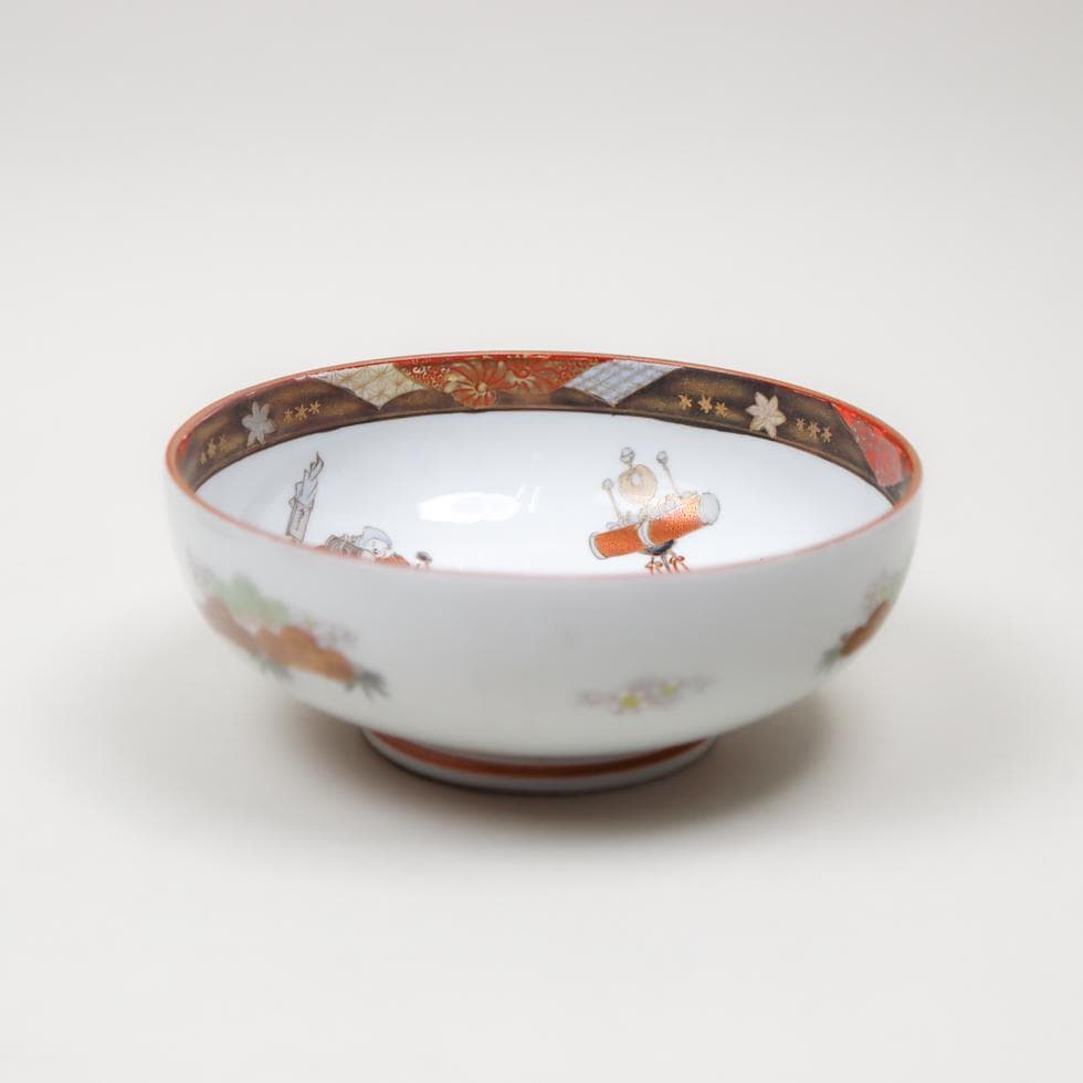 九谷焼 祭り風俗図 鉢 明治-大正