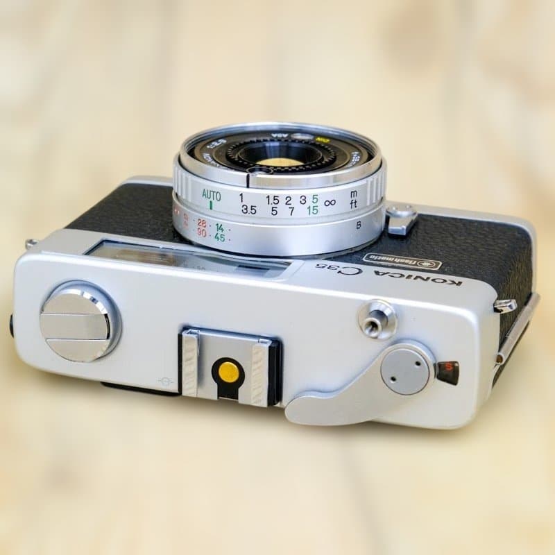 【整備品】KONICA C35 Flash matic コニカ　ケース付